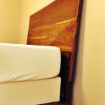 midcentury modern bed headboard detail