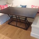 Banquette Table with Metal Base